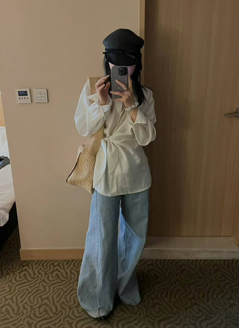 LE-PPL韓國直郵㊣女裝新品推薦時尚25春夏休閑人氣襯衫蕾絲衫LE-PPL襯衫/蕾絲衫