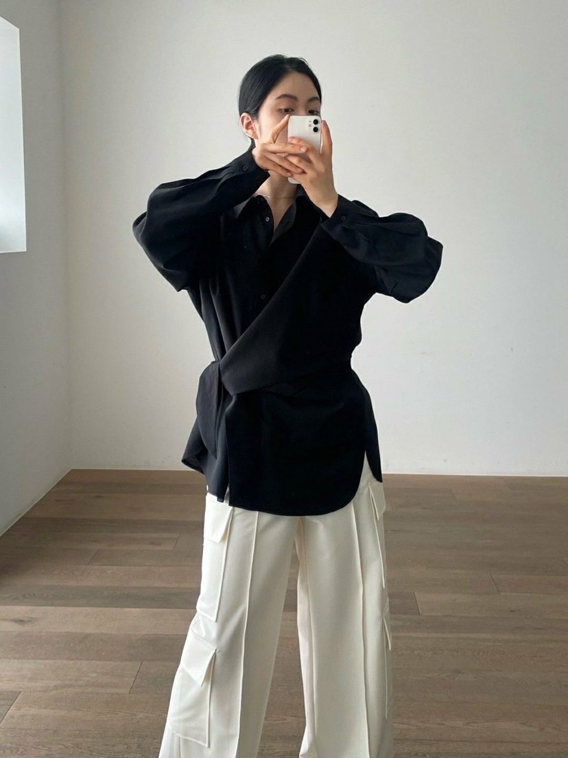 LE-PPL韓國直郵㊣女裝新品推薦時尚25春夏休閑人氣襯衫蕾絲衫LE-PPL襯衫/蕾絲衫圖色3