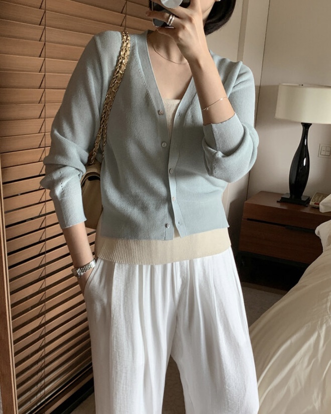 MAYBEEN韓國直郵㊣女裝新款休閑熱賣推薦時尚25春夏針織衫開衫MAYBEEN針織衫圖色3