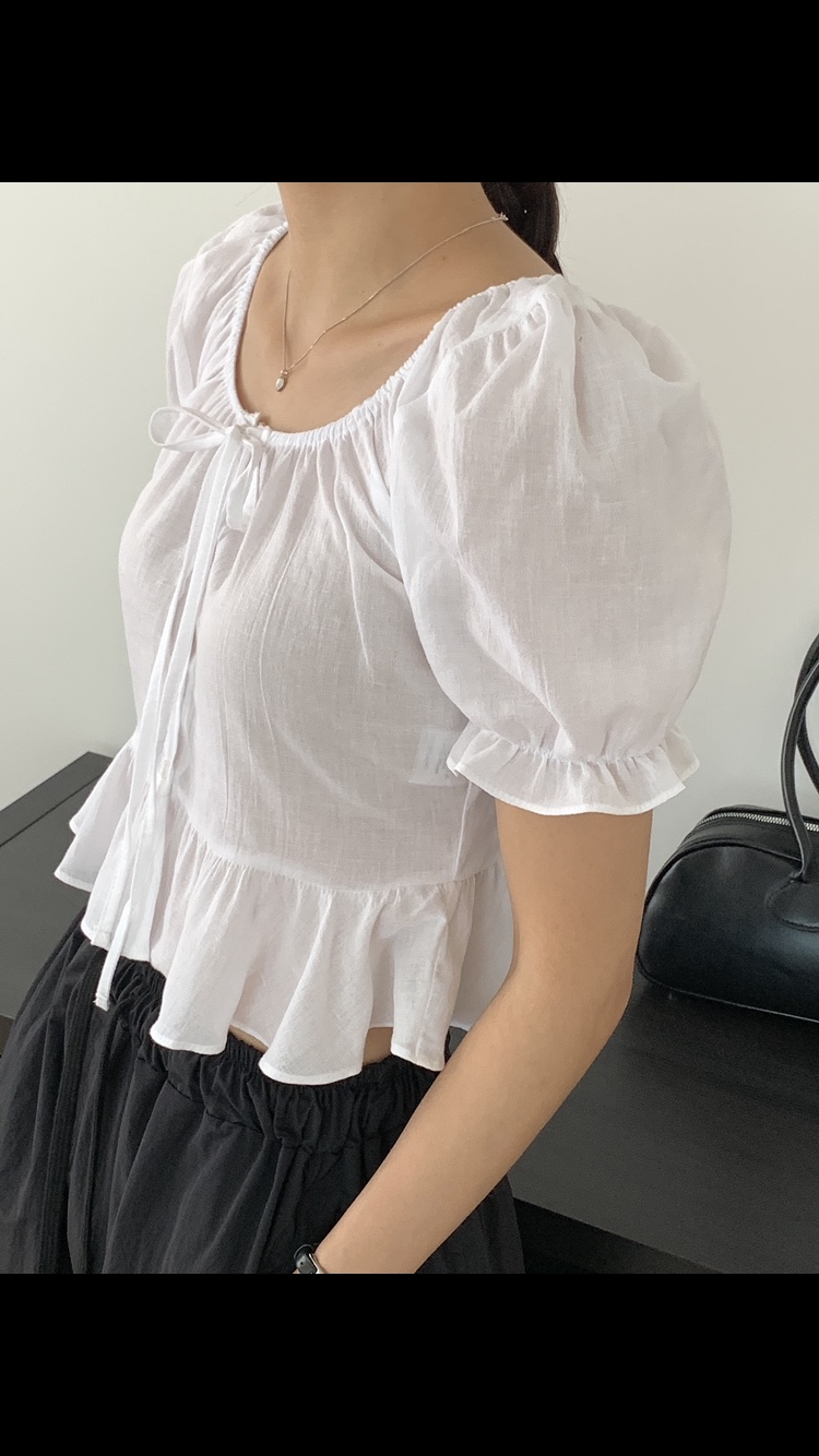 ROUGH韓國直郵㊣女裝新品熱賣推薦休閑25春夏人氣襯衫蕾絲衫ROUGH襯衫/蕾絲衫