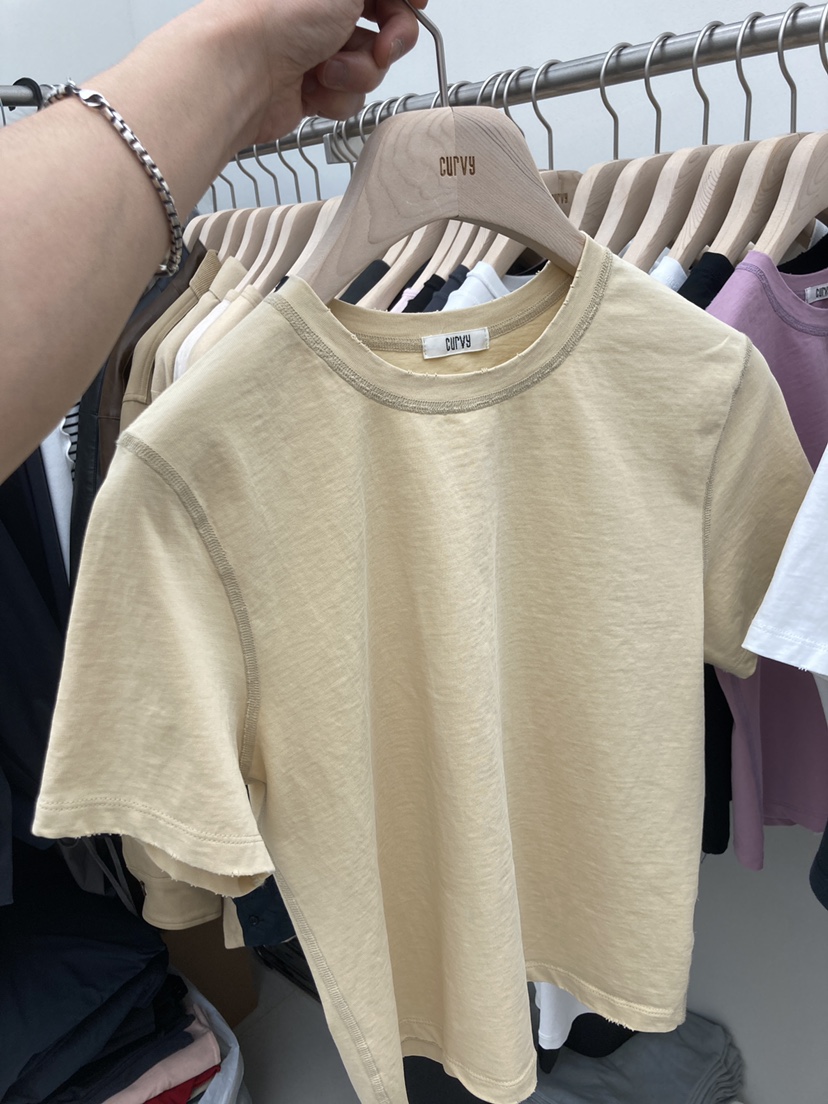 CURVY韓國直郵㊣東大門實拍女裝新款推薦休閑25春夏熱賣T恤CURVYT恤圖色2