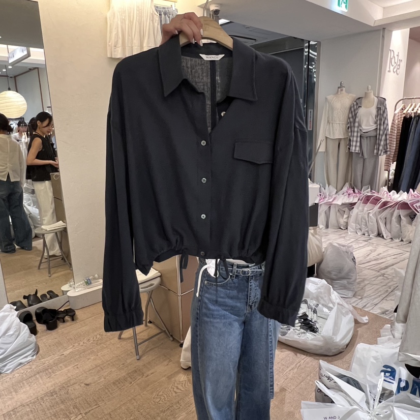 W AND J直郵韓國代購㊣女裝新品人氣休閑熱賣時尚襯衫蕾絲衫W AND J襯衫/蕾絲衫圖色2