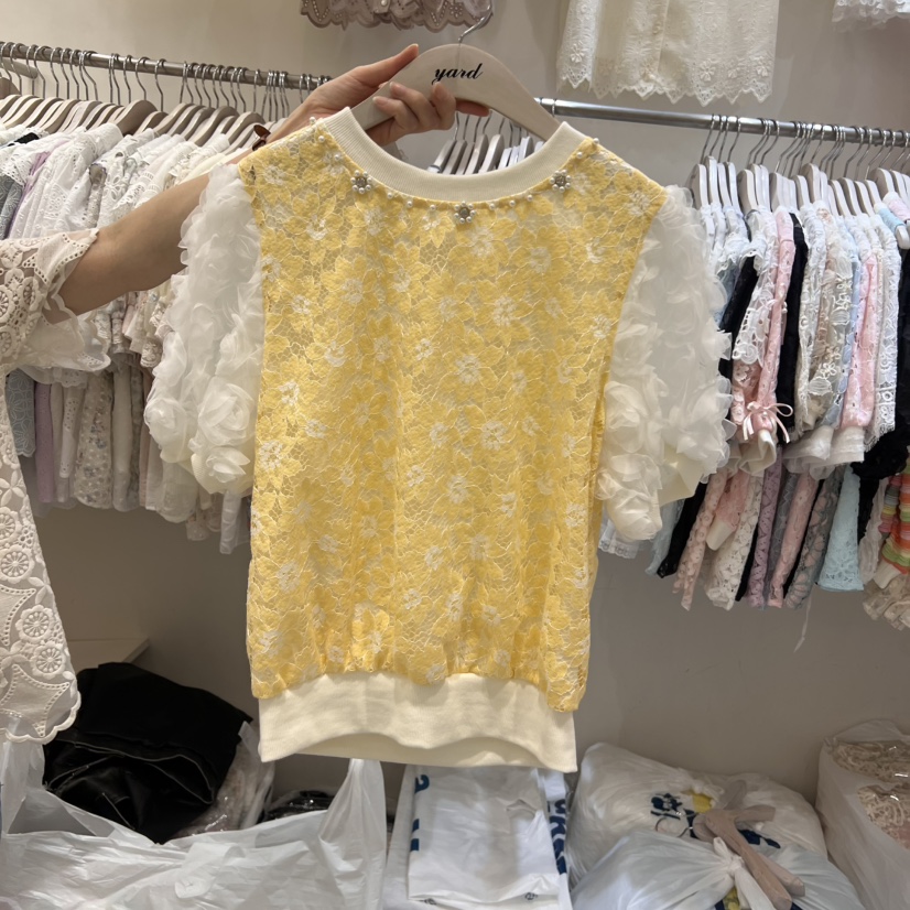 YARD韓國㊣直郵東大門代購女裝新品時尚推薦25春夏襯衫蕾絲衫YARD襯衫/蕾絲衫圖色2