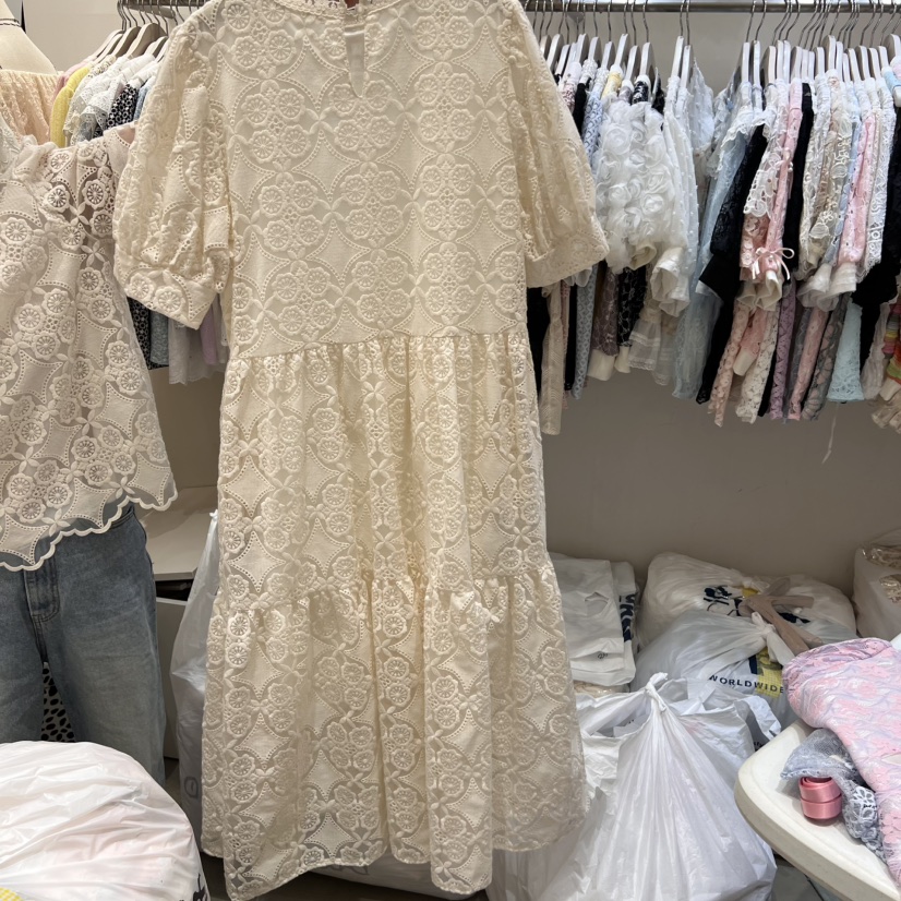 YARD韓國直郵㊣東大門實拍女裝新款休閑人氣連衣裙刺繡長款YARD連衣裙