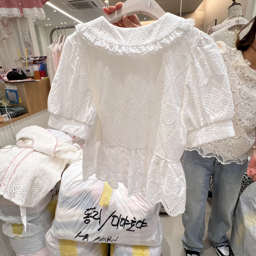 YARD韓國直郵㊣女裝新品人氣時尚熱賣休閑推薦25春夏襯衫蕾絲衫YARD襯衫/蕾絲衫