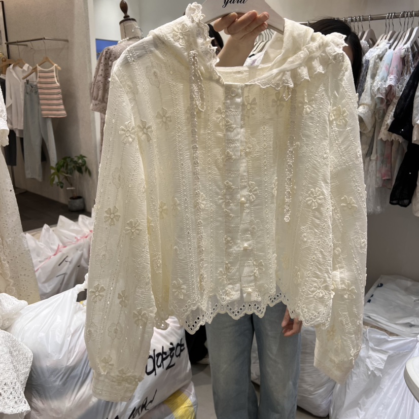 YARD韓國㊣直郵東大門代購女裝新品推薦25春夏時尚襯衫蕾絲衫YARD襯衫/蕾絲衫圖色2
