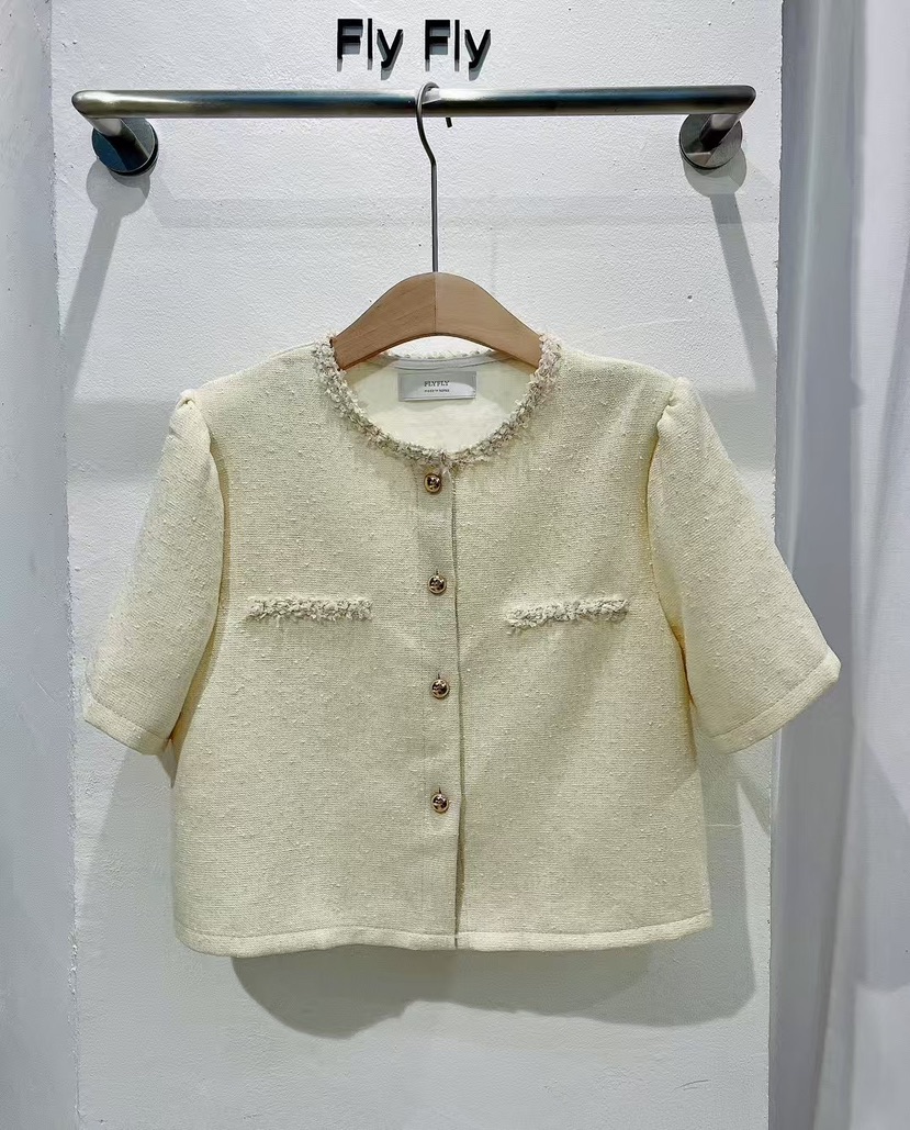 FIL FIL直郵韓國代購㊣女裝新品25春夏休閑人氣夾克粗花呢FIL FIL夾克圖色2