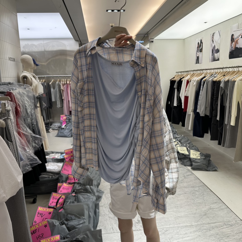 MIXXIN直郵韓國代購㊣女裝新品推薦熱賣時尚25春夏襯衫蕾絲衫MIXXIN襯衫/蕾絲衫圖色2