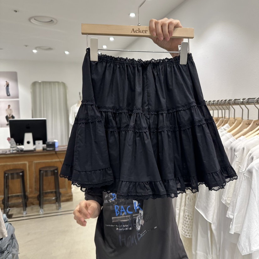 ACKER韓國直郵㊣女裝新品熱賣25春夏推薦時尚休閑人氣短裙蕾絲ACKER短裙圖色2