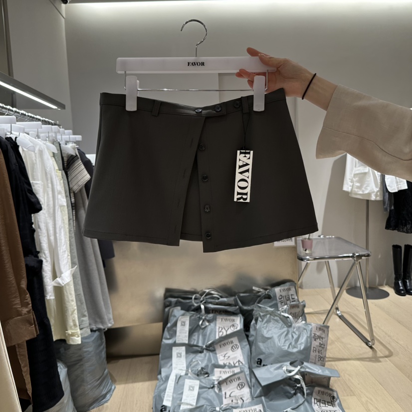 FAVOR-P韓國㊣直郵東大門代購女裝新品人氣休閑熱賣25春夏短裙FAVOR短裙圖色2