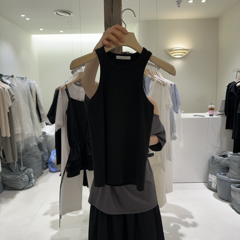 AVECNOUS韓國直郵㊣東大門實拍女裝新品熱賣休閑人氣吊帶背心AVECNOUS吊帶/背心圖色2