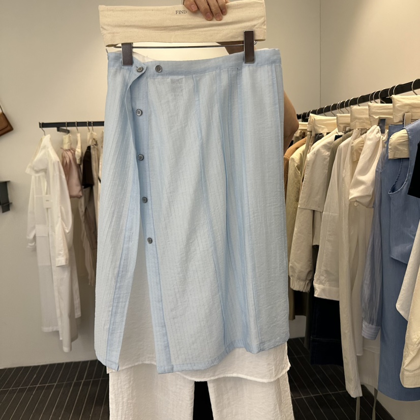 FIND-P韓國直郵㊣東大門實拍女裝新品25春夏半身裙中短裙透明FIND-P半身裙/中短裙圖色2