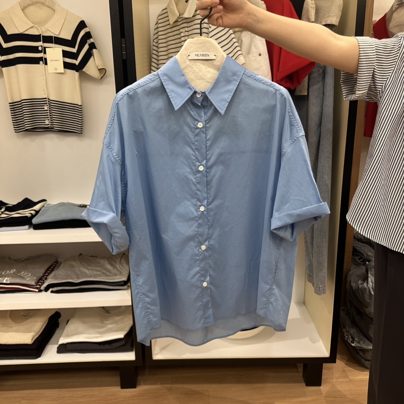 MUYBIEN直郵韓國代購㊣女裝新品人氣25春夏推薦熱賣襯衫蕾絲衫MUYBIEN襯衫/蕾絲衫圖色2
