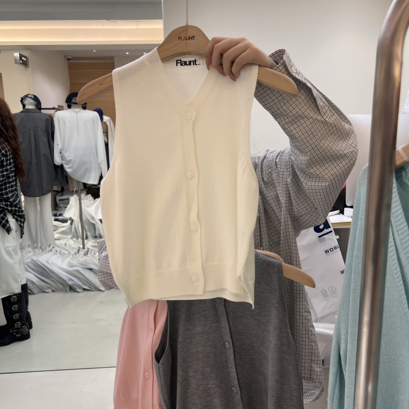 FLAUNT韓國直郵㊣東大門實拍女裝新款時尚人氣休閑熱賣馬甲FLAUNT馬甲圖色4