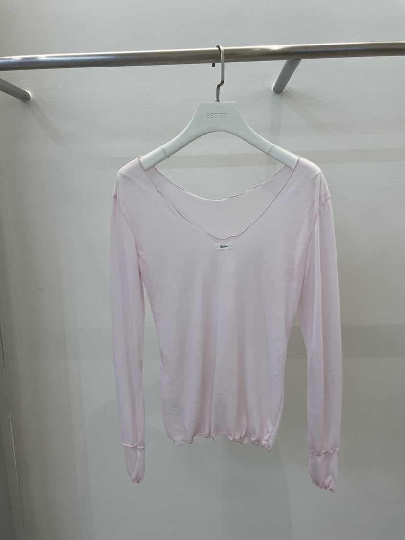 BETTER直郵韓國代購㊣女裝新品25春夏熱賣時尚休閑長袖T恤透明BETTER長袖T恤圖色3