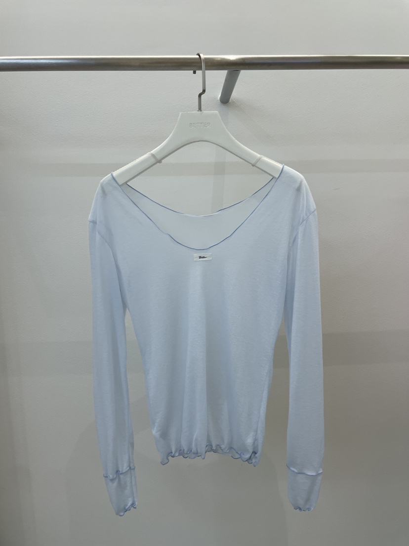 BETTER直郵韓國代購㊣女裝新品25春夏熱賣時尚休閑長袖T恤透明BETTER長袖T恤圖色4