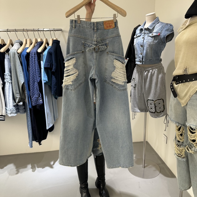 VAULT直郵韓國代購㊣女裝新款人氣休閑推薦時尚熱賣25春夏牛仔褲VAULT牛仔褲