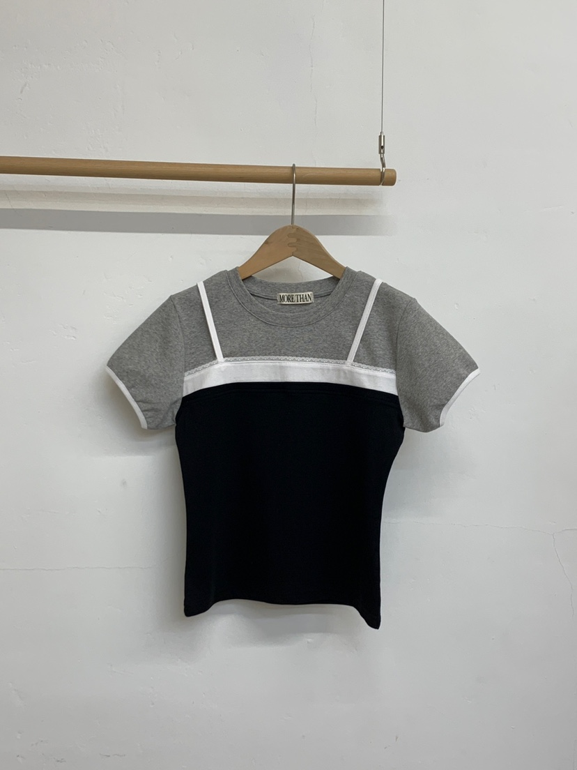 MORE THAN-P韓國直郵㊣東大門實拍女裝新款時尚熱賣25春夏T恤MORE THANT恤圖色1