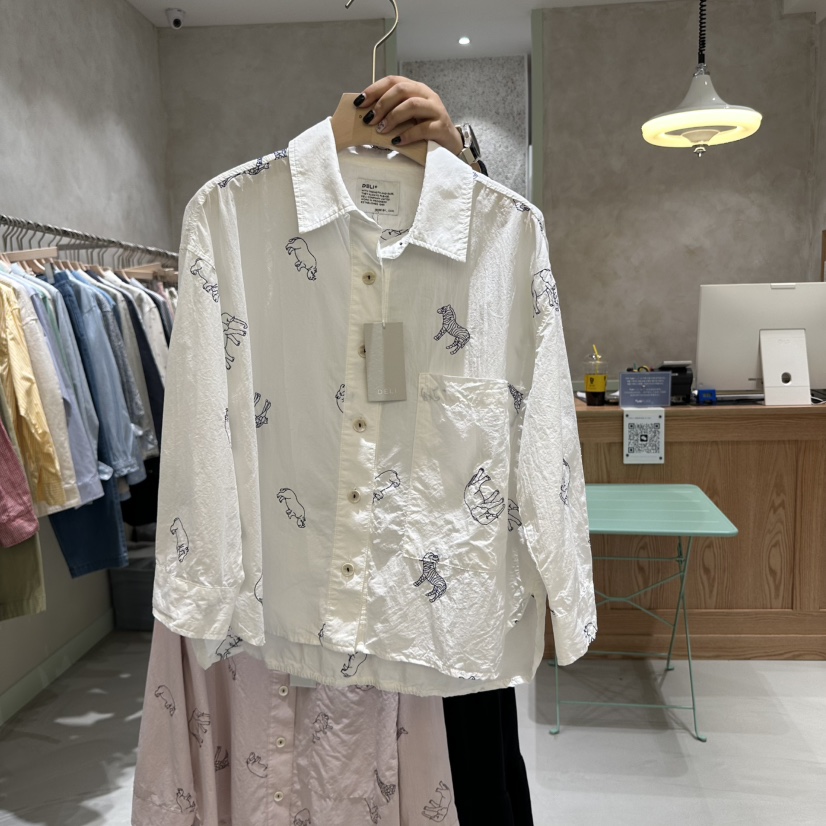 DELI JENNY直郵韓國代購㊣女裝新款時尚人氣休閑襯衫蕾絲衫DELI JENNY襯衫/蕾絲衫圖色2