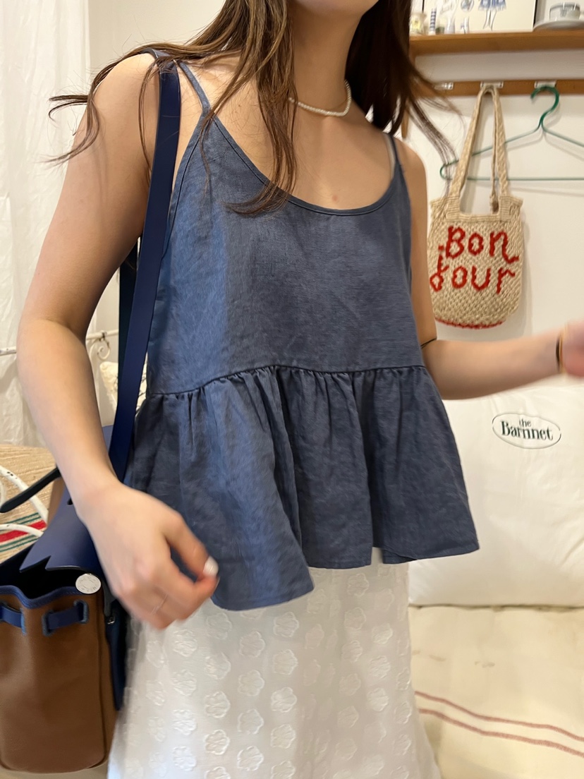 AT NOTE直郵韓國代購㊣女裝新品25春夏熱賣時尚吊帶背心亞麻AT NOTE吊帶/背心