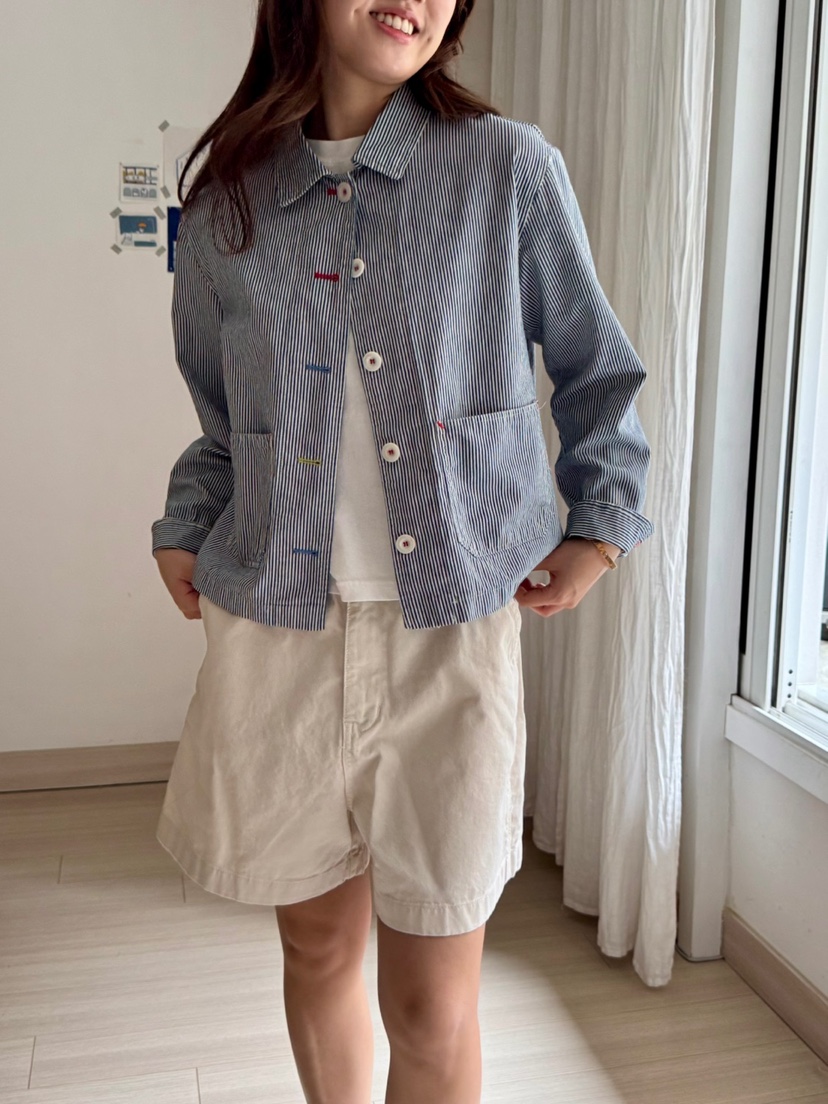 AT NOTE韓國直郵㊣女裝新款休閑推薦時尚熱賣25春夏夾克條紋AT NOTE夾克