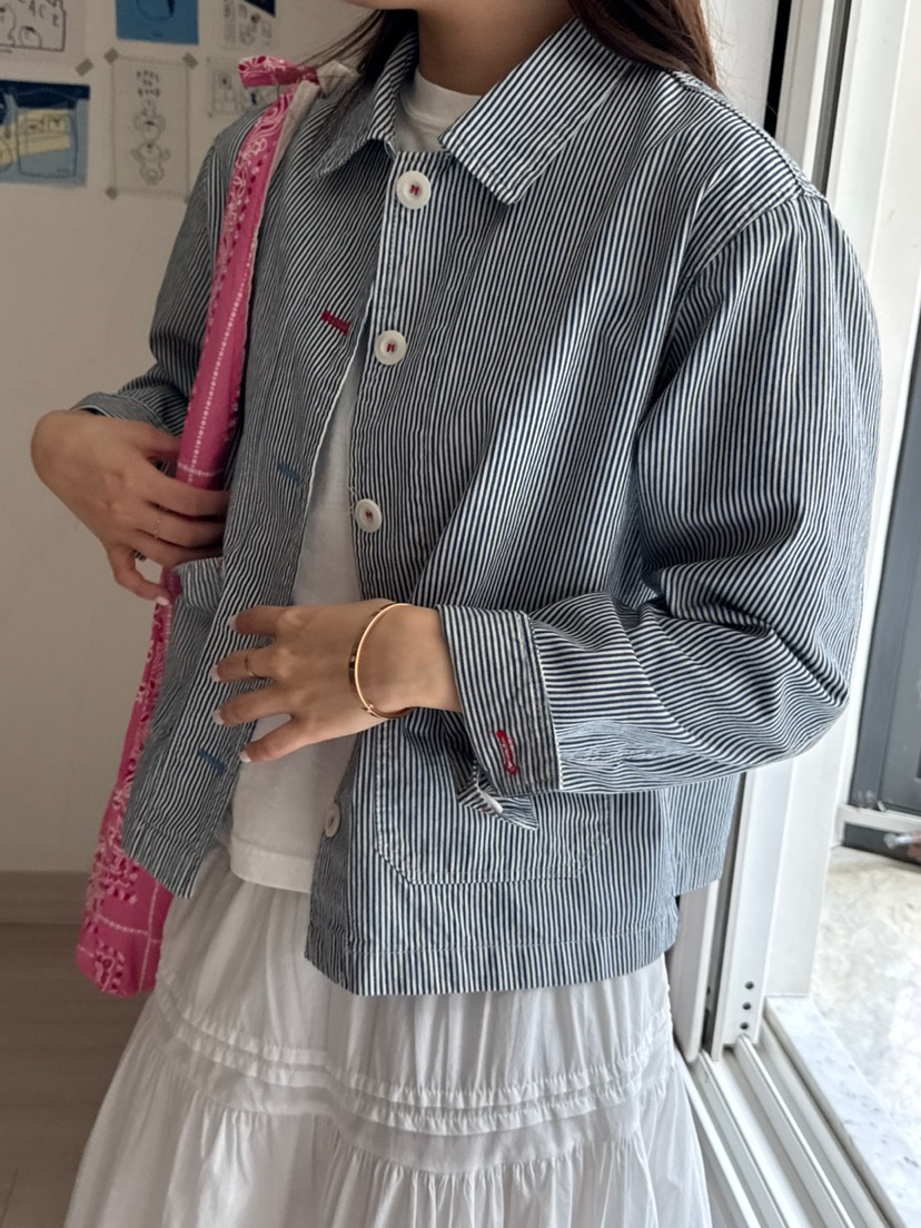 AT NOTE韓國直郵㊣女裝新款休閑推薦時尚熱賣25春夏夾克條紋AT NOTE夾克