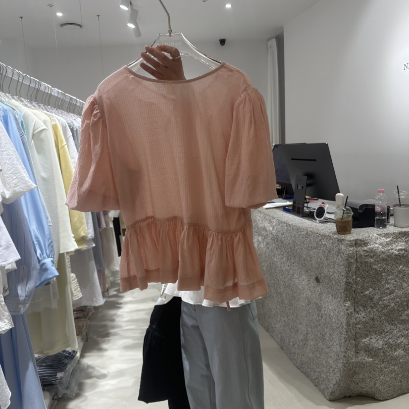 NEROLI 36直郵韓國代購㊣女裝新款休閑25春夏熱賣襯衫蕾絲衫NEROLI 36襯衫/蕾絲衫