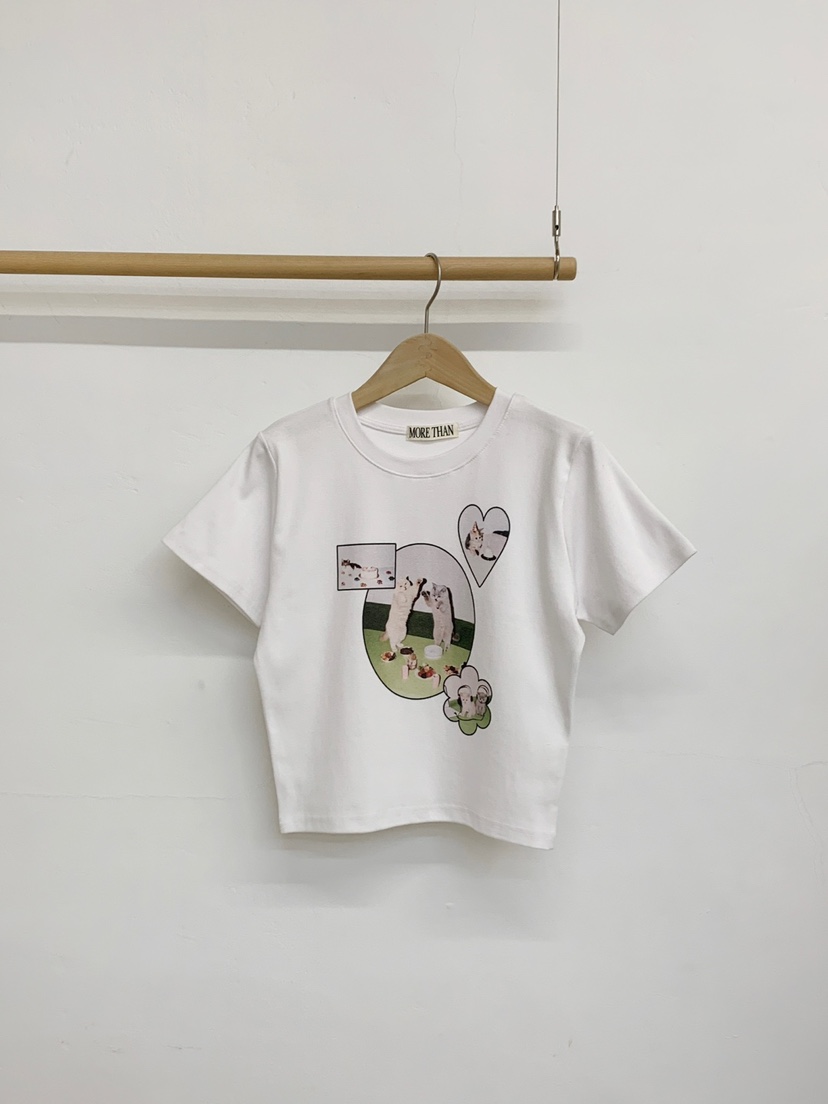 MORE THAN-P直郵韓國代購㊣女裝新款推薦人氣25春夏休閑T恤MORE THANT恤圖色1