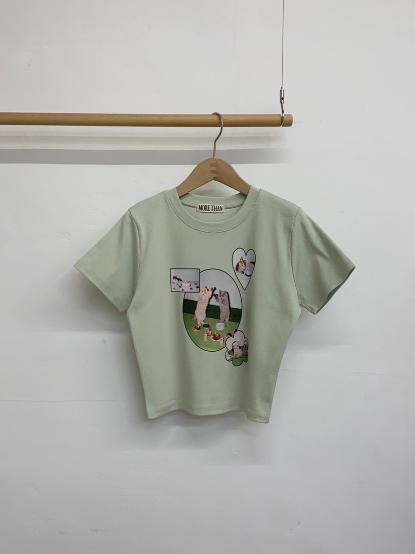 MORE THAN-P直郵韓國代購㊣女裝新款推薦人氣25春夏休閑T恤MORE THANT恤圖色2
