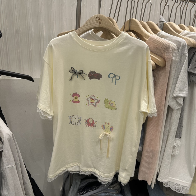 MIMME韓國㊣直郵東大門代購女裝新品時尚人氣熱賣休閑25春夏T恤MIMMET恤圖色2