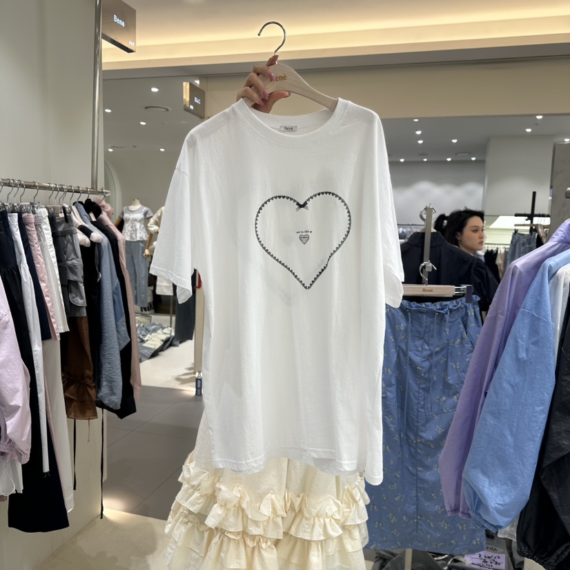 BENE韓國直郵㊣女裝新品休閑人氣25春夏推薦時尚熱賣T恤BENET恤圖色1