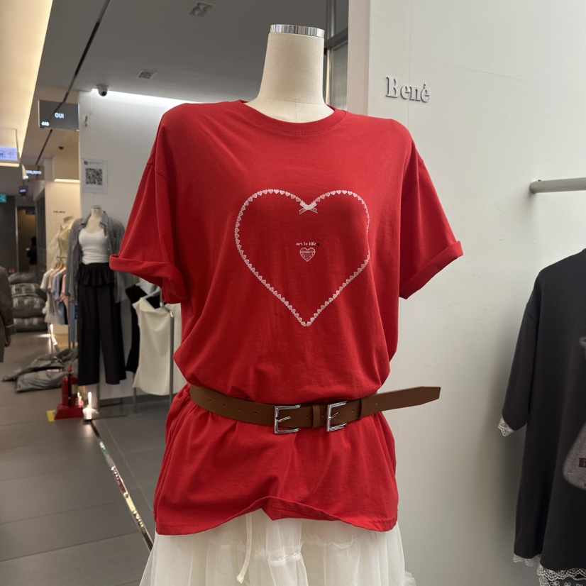 BENE韓國直郵㊣女裝新品休閑人氣25春夏推薦時尚熱賣T恤BENET恤圖色2