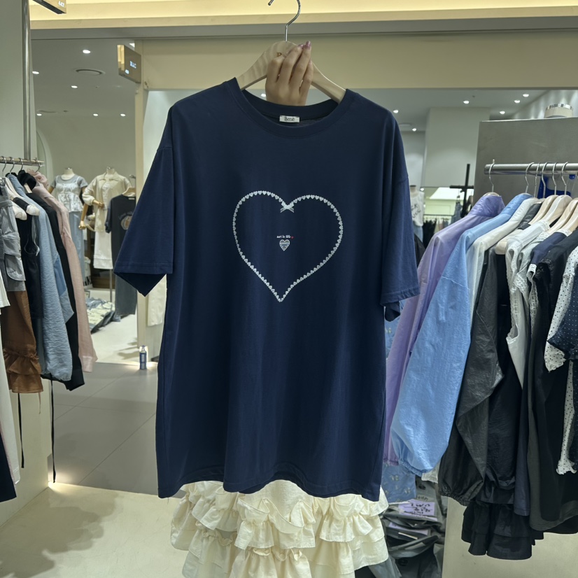 BENE韓國直郵㊣女裝新品休閑人氣25春夏推薦時尚熱賣T恤BENET恤圖色4