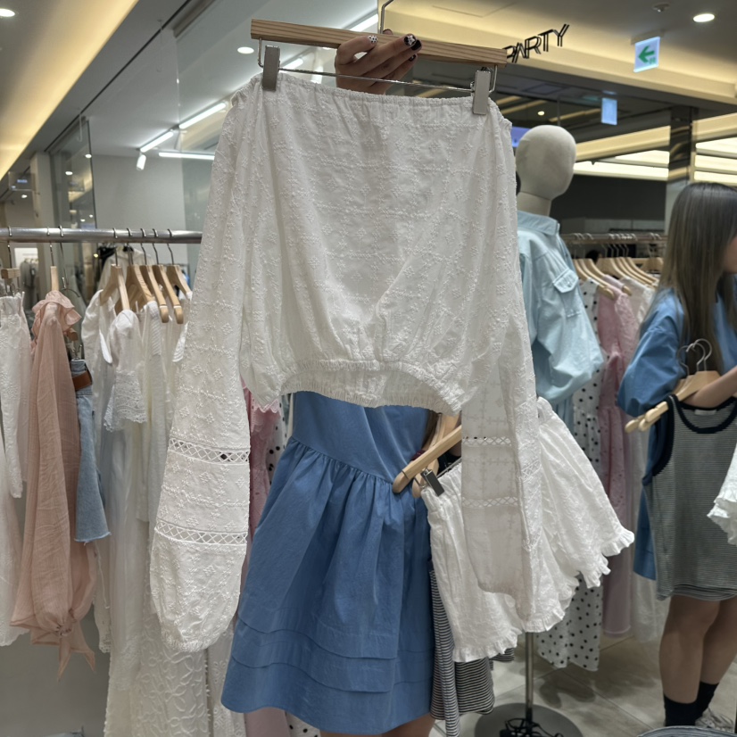 XPARTY韓國㊣直郵東大門代購女裝新品25春夏休閑襯衫蕾絲衫XPARTY襯衫/蕾絲衫