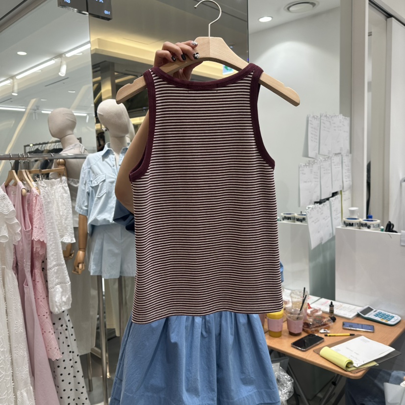 XPARTY直郵韓國代購㊣女裝新品25春夏時尚推薦休閑吊帶背心XPARTY吊帶/背心