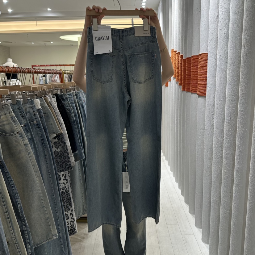 GRAYMELLOW韓國㊣直郵東大門代購女裝新款25春夏時尚牛仔褲GRAYMELLOW牛仔褲