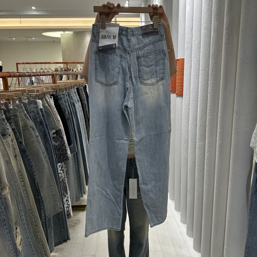 GRAYMELLOW韓國㊣直郵東大門代購女裝新品休閑熱賣人氣牛仔褲GRAYMELLOW牛仔褲