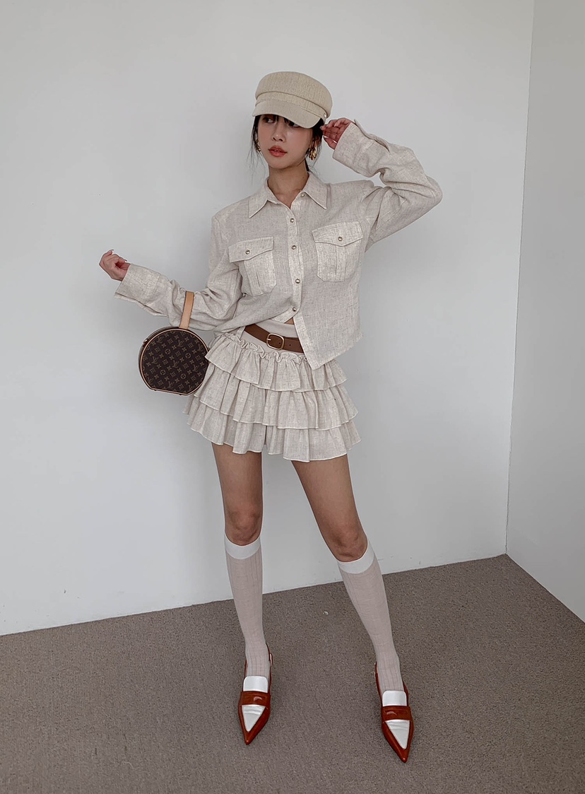 SLIT韓國直郵㊣東大門實拍女裝新款熱賣推薦休閑時尚25春夏短裙SLIT短裙