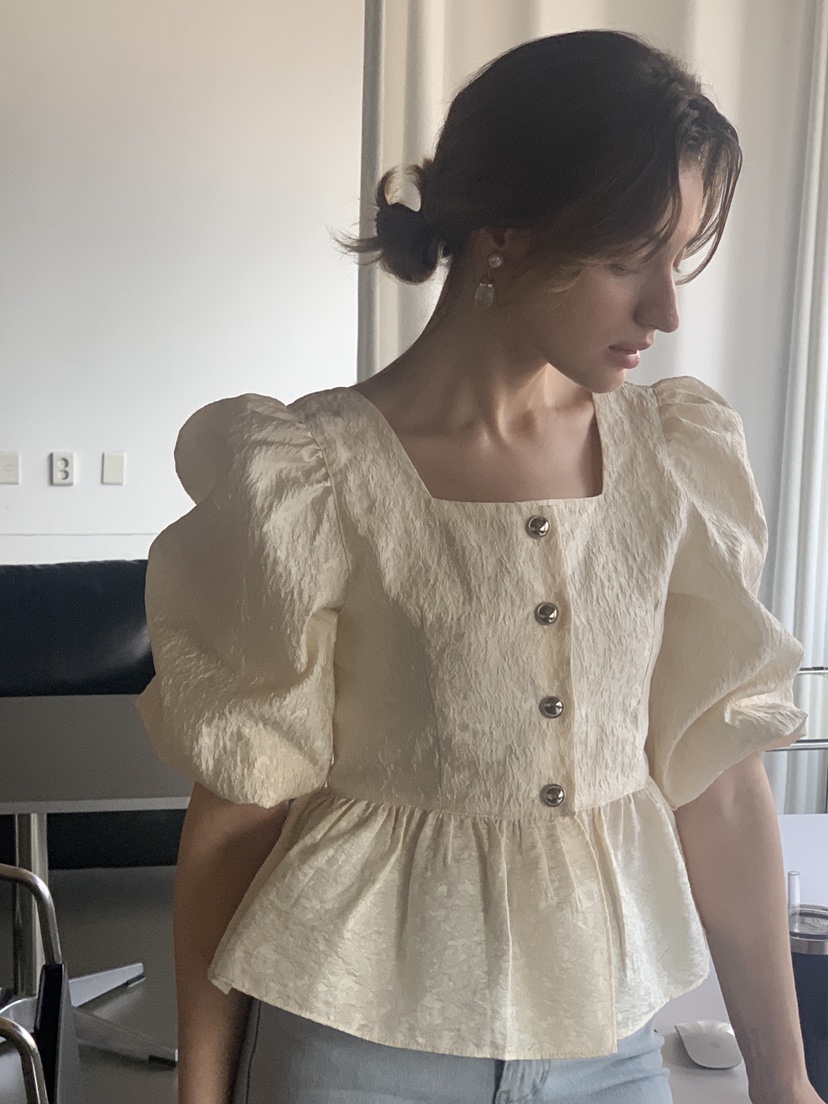 LOGARDEN直郵韓國代購㊣女裝新品熱賣25春夏推薦襯衫蕾絲衫LO GARDEN襯衫/蕾絲衫