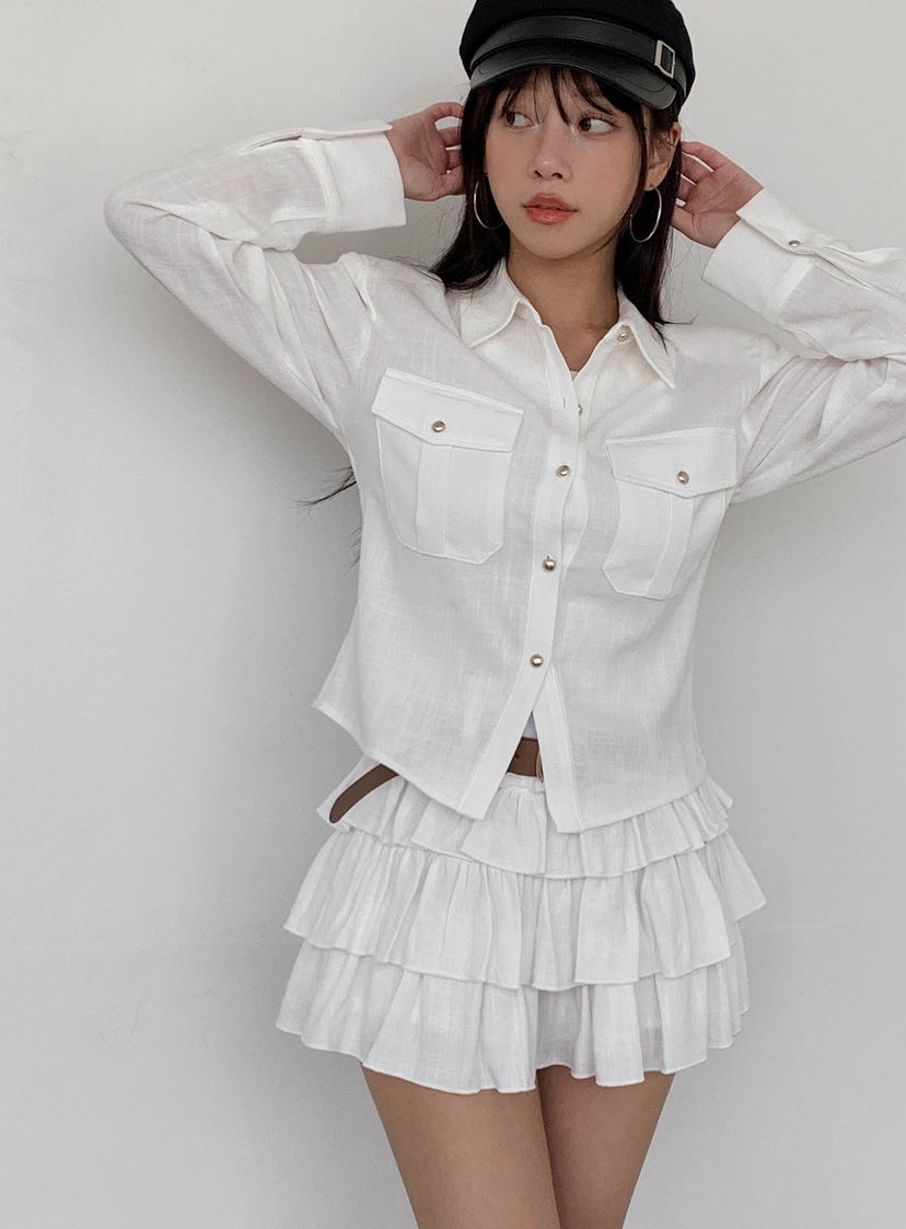 SLIT韓國㊣直郵東大門代購女裝新品推薦時尚25春夏襯衫蕾絲衫SLIT襯衫/蕾絲衫