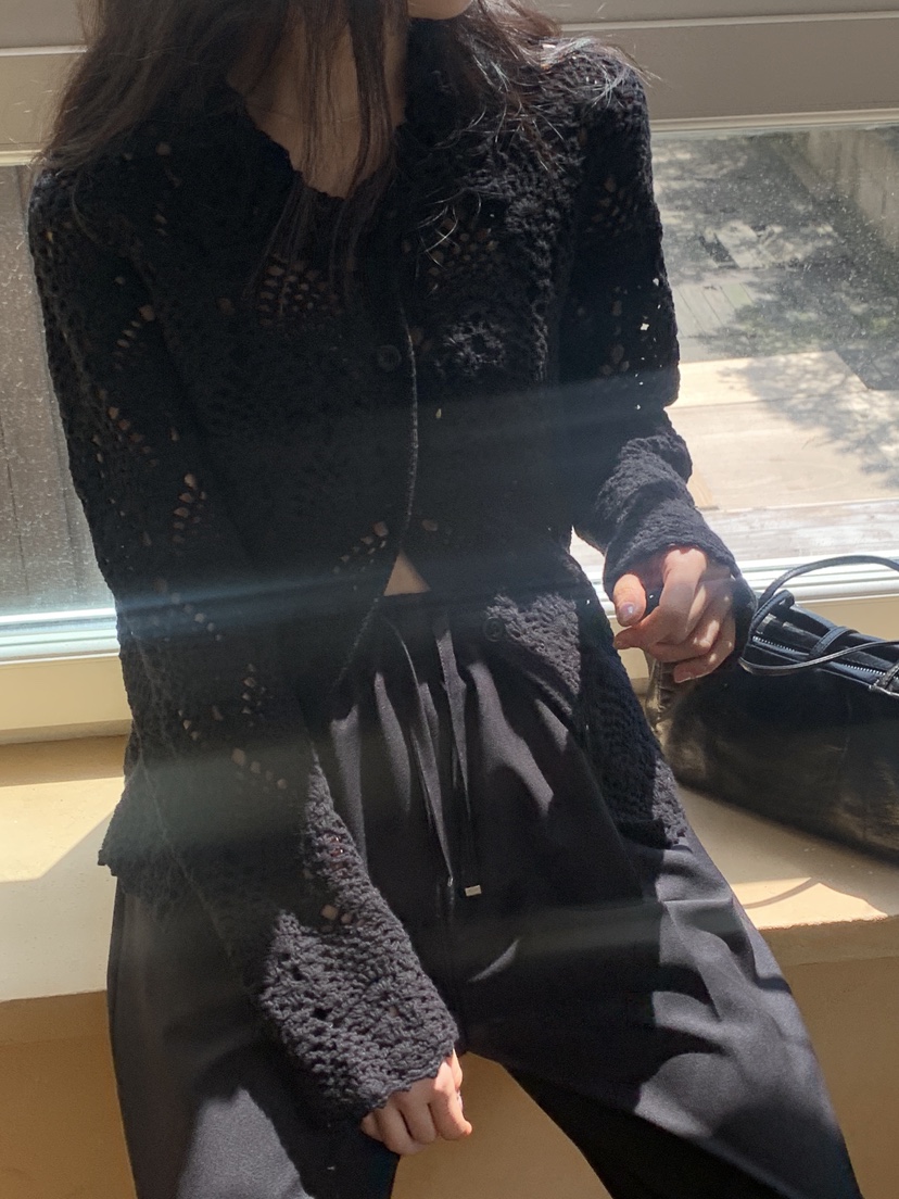 LOGARDEN韓國㊣直郵東大門代購女裝新款25春夏針織衫鉤針編織手工LO GARDEN針織衫