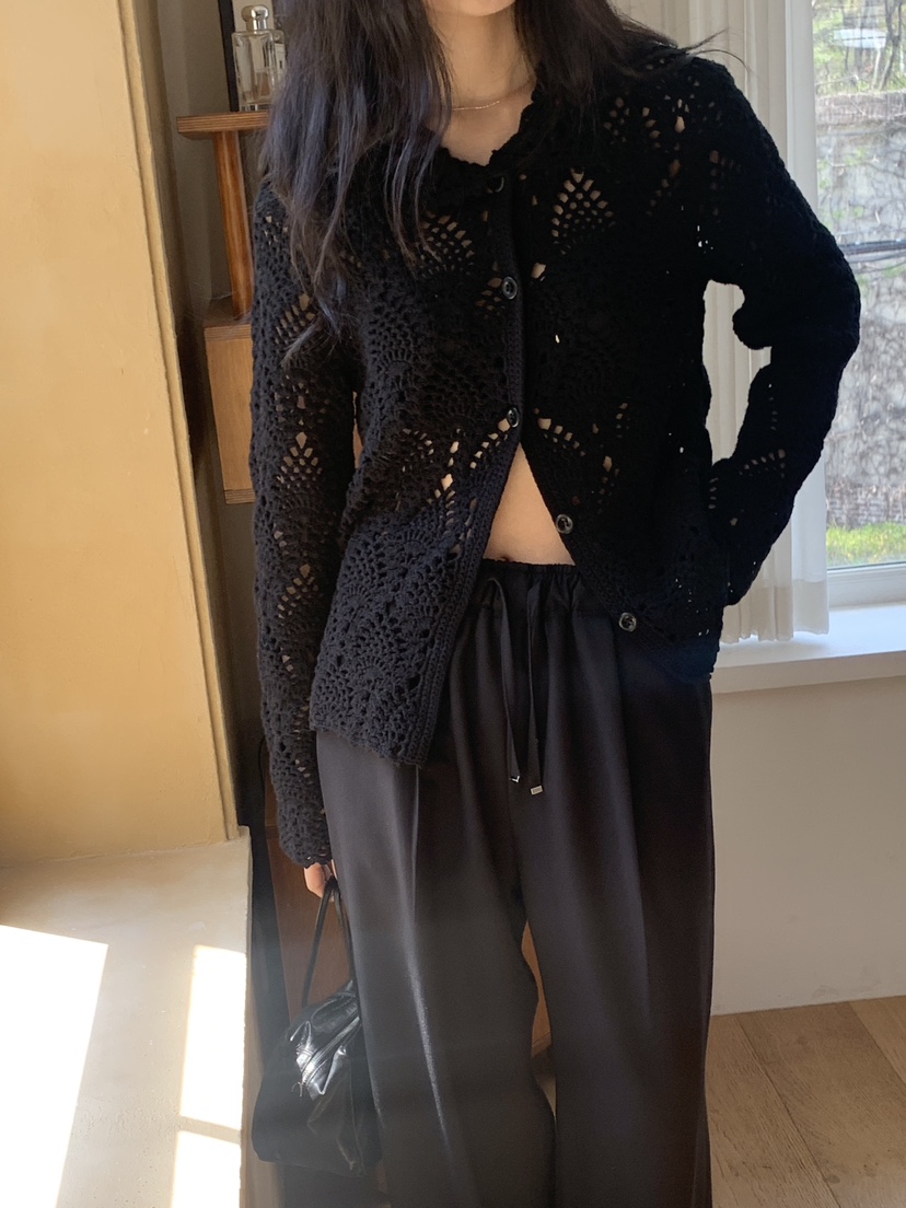LOGARDEN韓國㊣直郵東大門代購女裝新款25春夏針織衫鉤針編織手工LO GARDEN針織衫