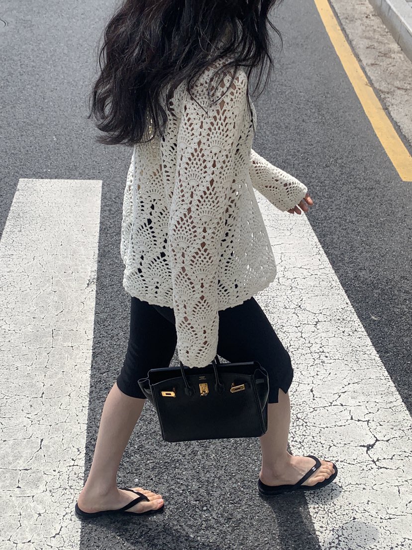 LOGARDEN韓國㊣直郵東大門代購女裝新款25春夏針織衫鉤針編織手工LO GARDEN針織衫