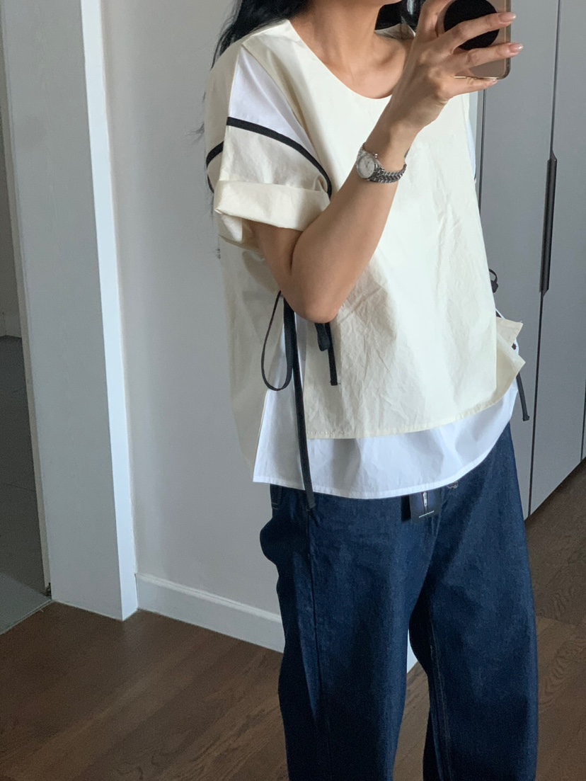 LA_TERRE韓國㊣直郵東大門代購女裝新款時尚25春夏襯衫蕾絲衫LA_TERRE襯衫/蕾絲衫