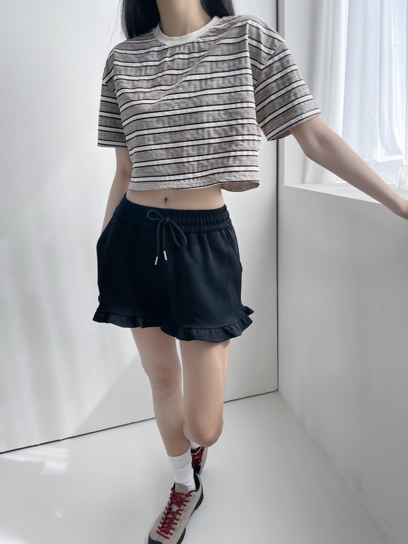 DOUBLE.S直郵韓國代購㊣女裝新款25春夏推薦時尚熱賣T恤條紋DOUBLE.ST恤圖色4