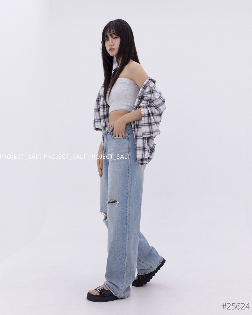 PROJECT SALT韓國直郵㊣東大門實拍女裝新款時尚牛仔褲PROJECTSALT牛仔褲
