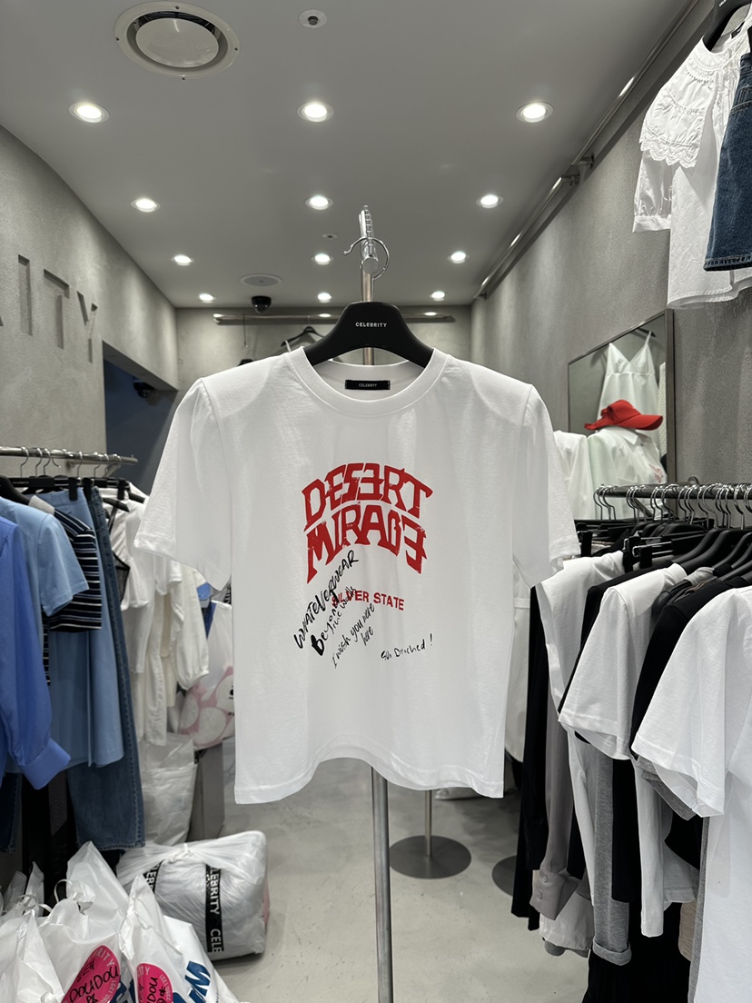 CELEBRITY-A韓國直郵㊣女裝新款時尚推薦熱賣25春夏休閑T恤CELEBRITY-AT恤圖色2
