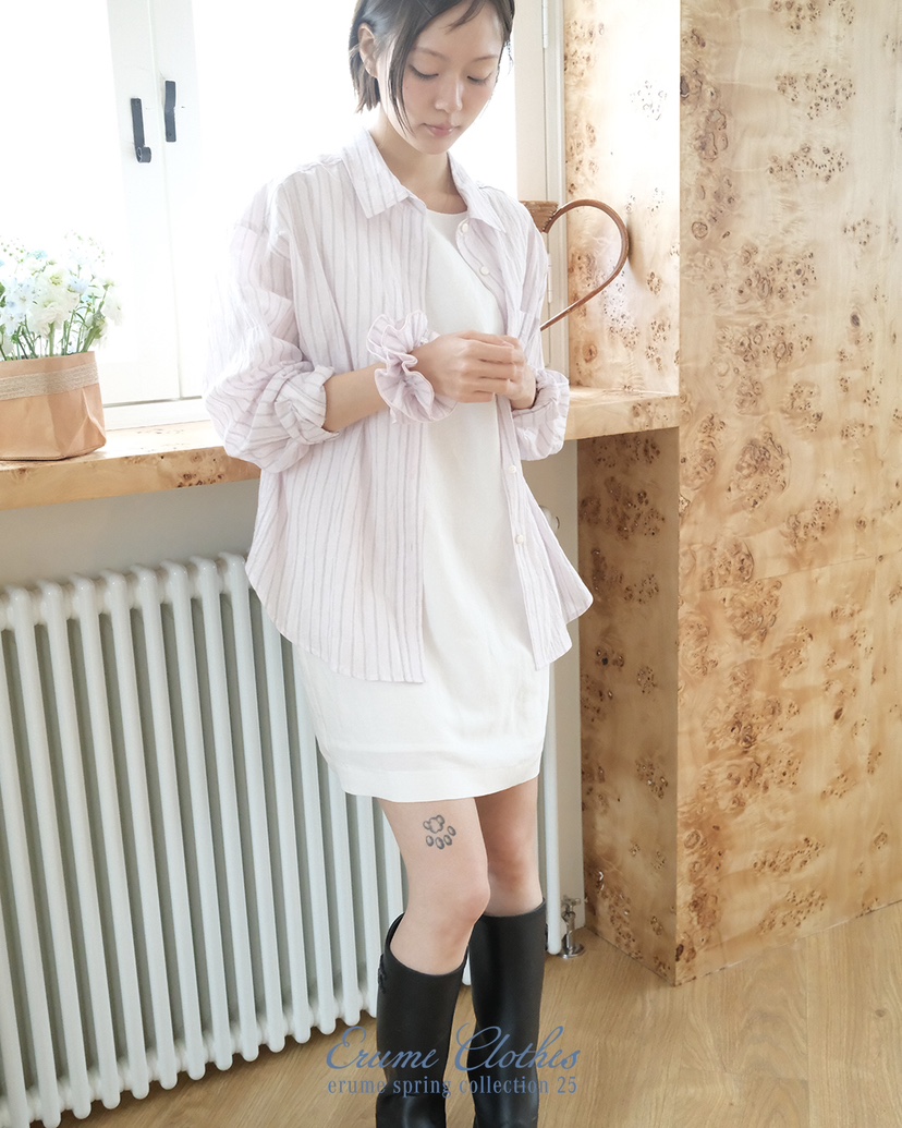 ERUME韓國直郵㊣東大門實拍女裝新品人氣推薦熱賣襯衫蕾絲衫ERUME襯衫/蕾絲衫