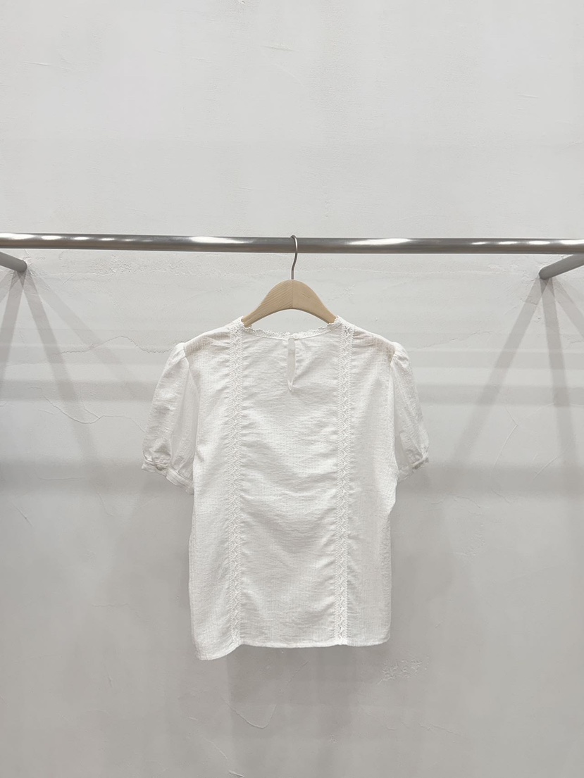 BLANC-A直郵韓國代購㊣女裝新款25春夏人氣襯衫蕾絲衫蕾絲BLANC-A襯衫/蕾絲衫
