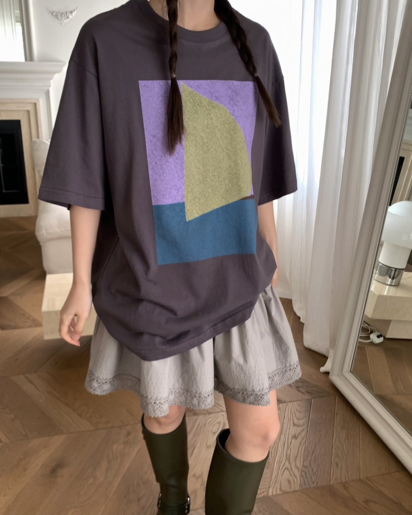 PEBBLE韓國直郵㊣東大門實拍女裝新品休閑推薦25春夏人氣T恤PEBBLE/LAYERT恤